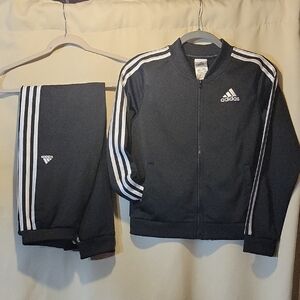 Adidas Black and White Tracksuit Set
